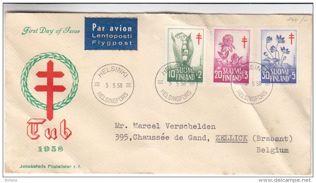 Fleurs  - Finlande - Lettre De 1958 - Storia Postale