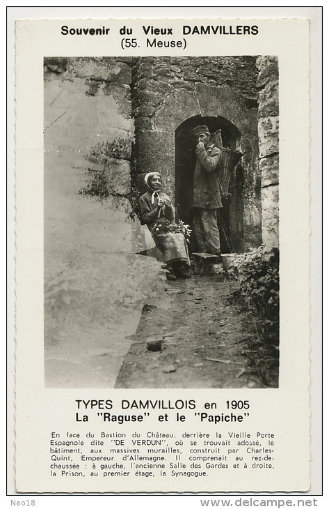 Damvillers Souvenir Types Damvillois En 1905 La Raguse Et Le Papiche - Damvillers