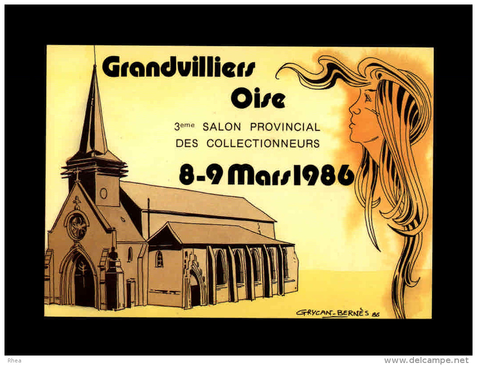CARTES DE SALONS - 60 - GRANDVILLIERS - 3è Salon Des Collectionneurs - 1986 - Bourses & Salons De Collections