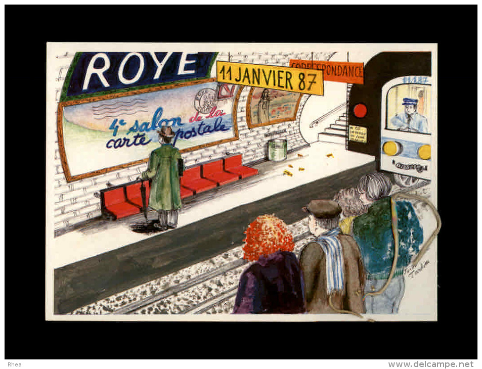 CARTES DE SALONS - 80 - ROYE - 4è Salon De La  Carte Postale - 1987 - Métro - Bourses & Salons De Collections