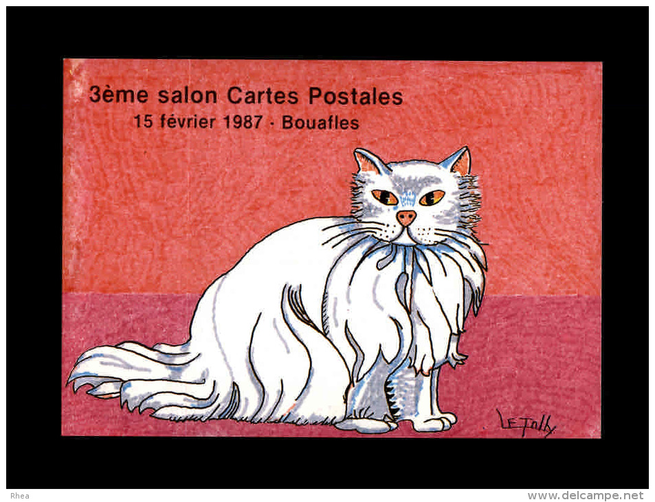 CARTES DE SALONS - 78 - BOUAFLES - Salon De La Carte Postale - 1987 - Chat - Bourses & Salons De Collections