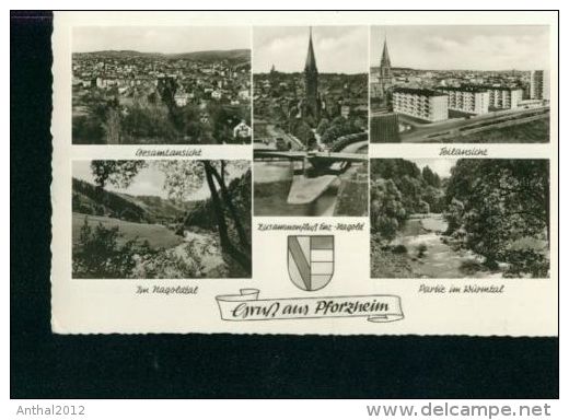 Gruß Aus Pforzheim MB-Karte Wohn-Siedlung Würmtal Wappen Sw 1.7.1963 - Pforzheim