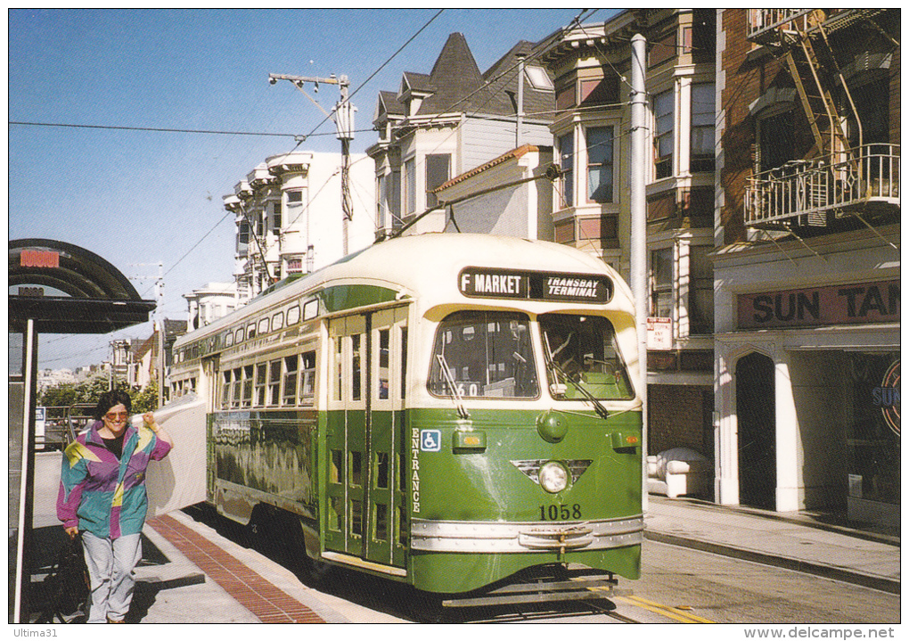 CPM TRAMWAY DE SAN FRANCISCO TRAM N° 1058 EX TRAM DE CHICAGO TRANSIT AUTHORITY BANLIEUE LIGNE F JUIN 1996 - Tramways