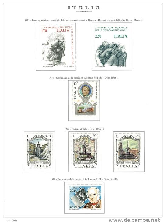 FILATELIA ANNATA COMPLETA  1979  NUOVI GOMMA INTEGRA ** MNH  - REPUBBLICA ITALIANA - Full Years