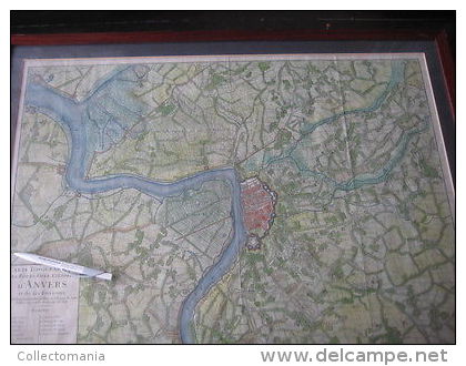 Grote Handgekleurde Gravure RARE Hydrografische Kaart ANTWERPEN 1747 Niet Gekend In FELIX Museum  - JAILLOT 60cm X 80 Cm - Topographical Maps