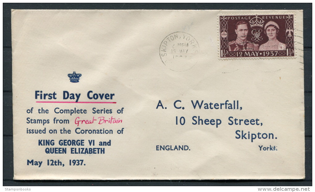 1937 GB Coronation Illustrated FDC First Day Cover - Lettres & Documents