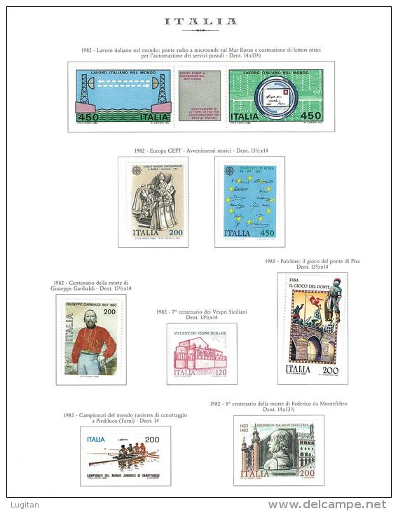 FILATELIA ANNATA COMPLETA  1982  NUOVI GOMMA INTEGRA ** MNH  - REPUBBLICA ITALIANA - Full Years