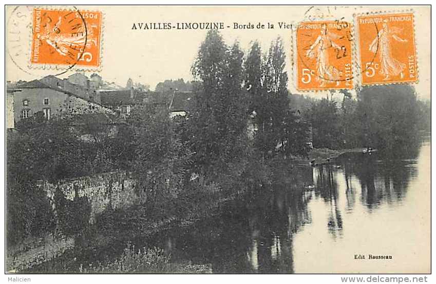 VIENNE -  A385 -availles-limouzine - Bords De La Vienne  - Carte Bon état - - Availles Limouzine