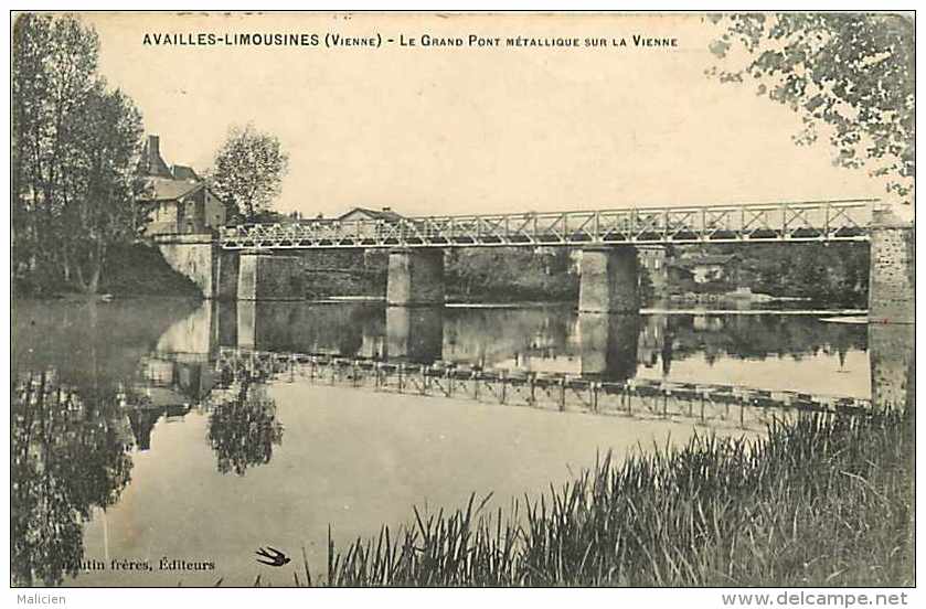 VIENNE -  A384 -availles-limouzine - Le Grand Pont Metallique Sur La Vienne - Carte Bon état - - Availles Limouzine