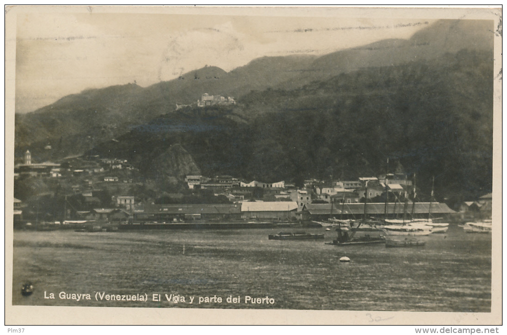 MARCOPHILIE - Double Cachet Du Croiseur Tourville 1930 Sur Une CP De La Guayra (Vénézuela) Expédiée à Tunis - Ships