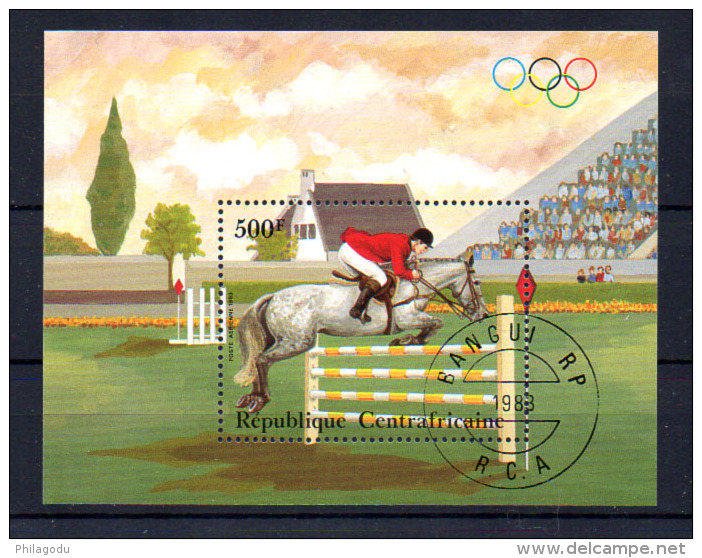 Centrafricaine 1983, Hippisme, Saut Obstacle, 10 X  BF 64 Ob, Cote 18 € - Springconcours