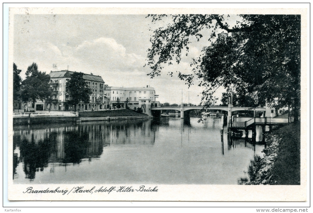 Brandenburg, 1 AK Und 1 Foto, Adolf Hitler-Brücke, 1940 - Brandenburg