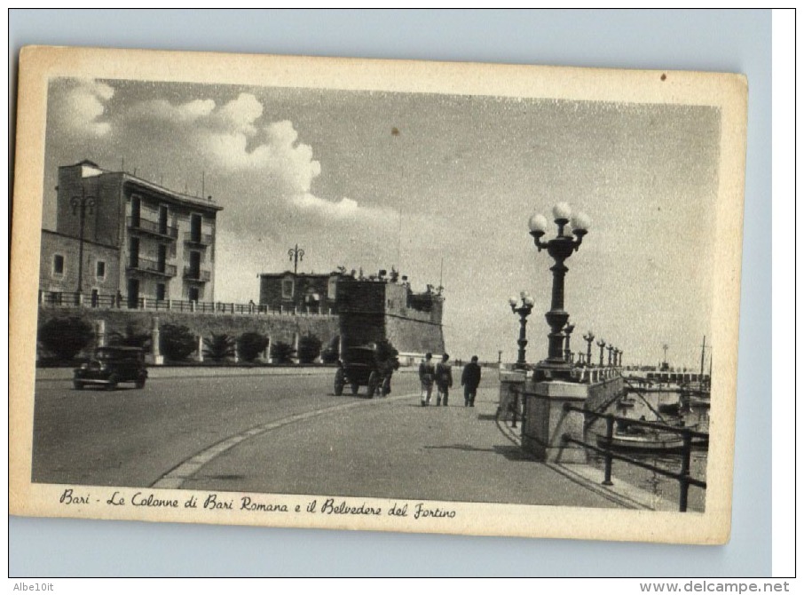 BARI - LE COLONNE DI BARI ROMANA E IL BELVEDERE DEL FORTINO - NON VIAGGIATA - Bari