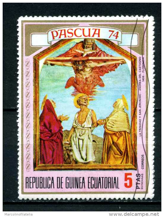 - Repubblica Di GUINEA - Year 1974 - S. PASQUA - San Geronimo -timbrato -stamped -affranchie -gestempelt. - Cristianesimo