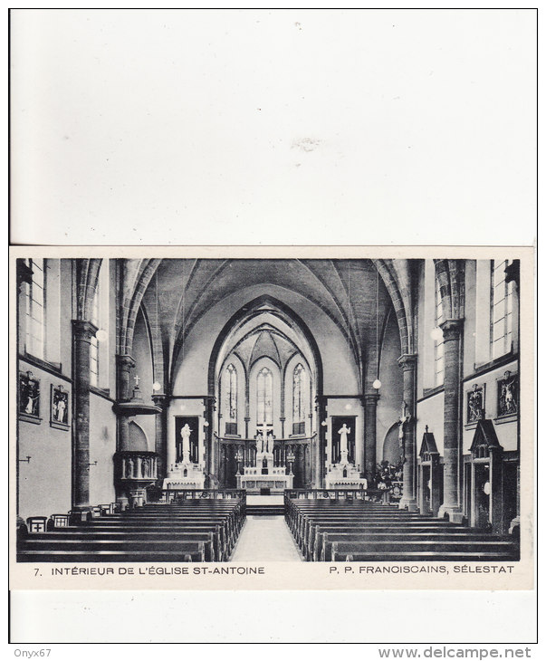 SELESTAT-SCHLETTSTADT (Bas-Rhin)  Intérieur Eglise Saint-Antoine - P.P Franciscains  - VOIR 2 SCANS - - Selestat