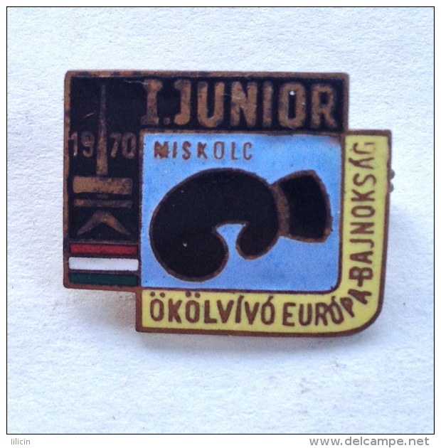 Badge / Pin ZN000271 - Boxing Hungary Miskolc 1st Junior European Championship 1970 - Boxeo