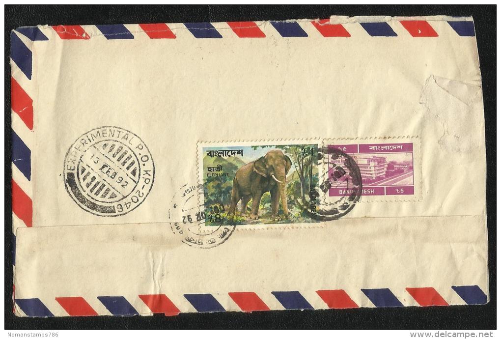 Bangladesh  Air Mail Postal Used Cover Bangladesh To Pakistan Elephant  Stamp 3 Scan - Bangladesh