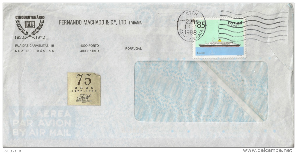Portugal Cover With Ship Stamp - Cartas & Documentos