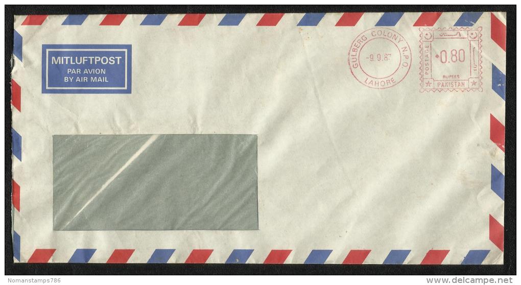 Pakistan 1987  Meter Mark Air Mail Postal Used Cover  Meter Franking - Pakistan