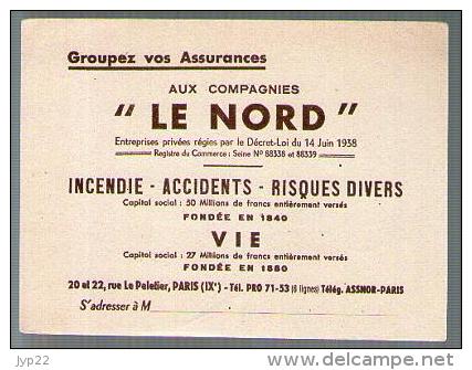 Buvard Assurances Le Nord Rue Le Peletier Paris - Incendie Accidents Risques Divers - N