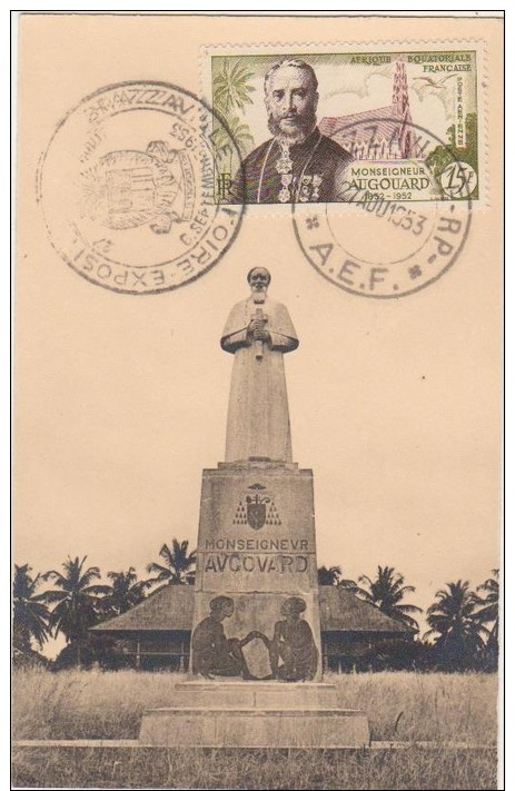 CPA MAXI CONGO BRAZAVILLE Monument De Monseigneur AVGODAR Timbre Stamp Mark - Brazzaville