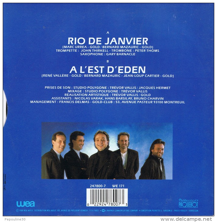 GOLD - (A) Rio De Janvier  ; (B) A L´Est D´Eden . 1988. - Disco, Pop