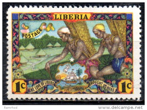 LIBERIA 1949 1c. - Settlers Approaching Village  MH - Liberia