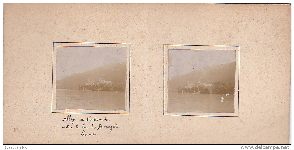 AZ- 2 Photos Stereoscopiques 40x45mm Vers 1900. Aix Les Bains, France, Abbaye Hautecombe Lac Bourget - Photos Stéréoscopiques