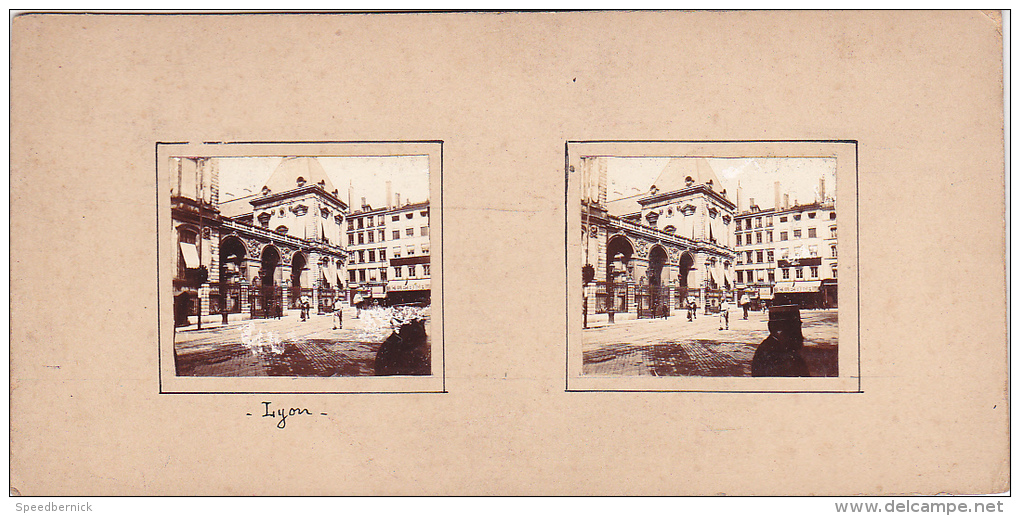 BA- 2 Photos Stereoscopiques 40x45mm Vers 1900. Lyon Theatre Celestin - Photos Stéréoscopiques