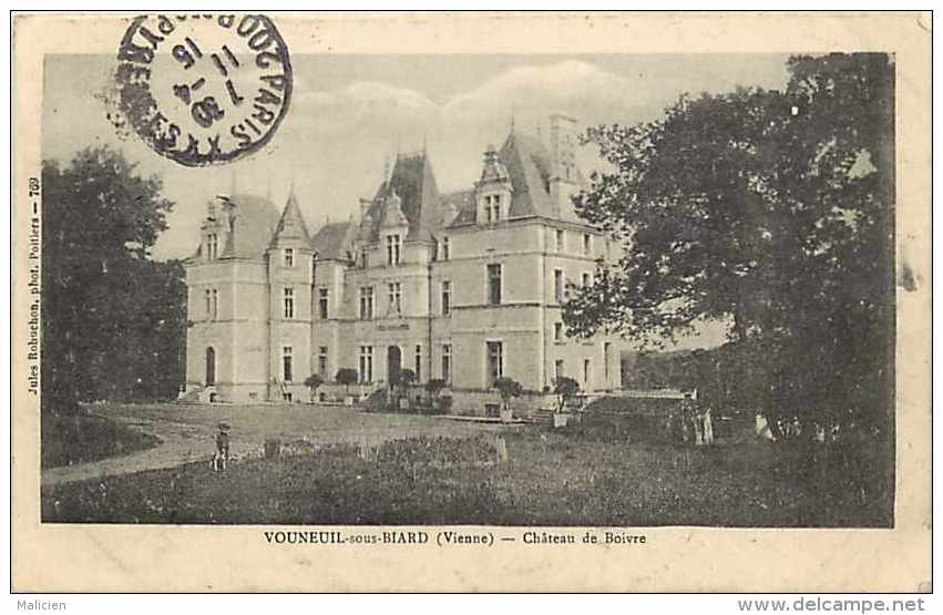 VIENNE -  A290 -  Vouneuil-sous-biard -  Château De Boivre   - Carte Bon état - - Vouneuil Sous Biard