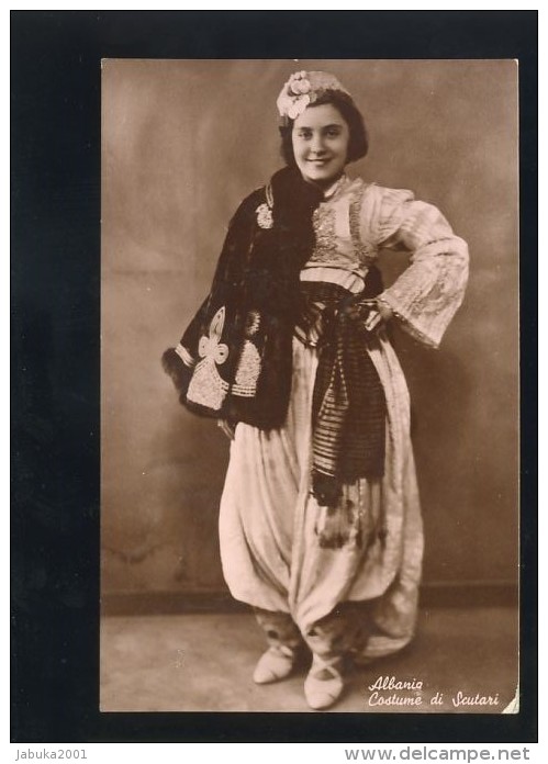 ALBANIA ALBANIEN OLD POSTCARD #140 NATIONAL COSTUME SCUTARI - Albanien