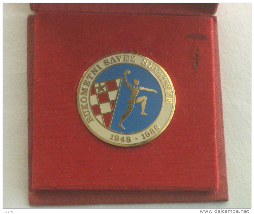 CROATIAN HANDBALL FEDERATION ( Medal In Original Box ) * Hand-ball Association Union Balonmano Pallamano - Handball