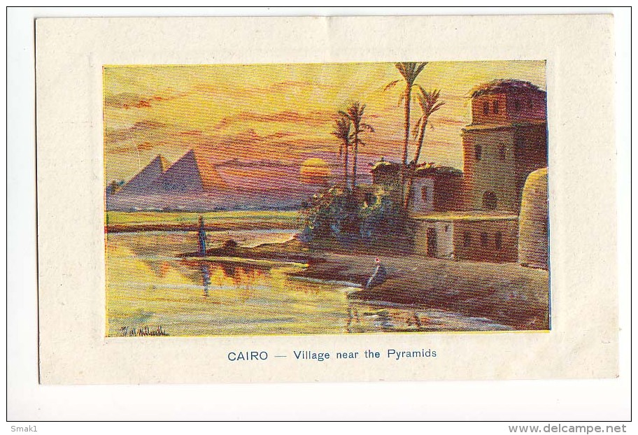 AK ÄGYPTEN EGYPT KAIRO CAIRO PYRAMIDE Dorf In Der Nähe Der Pyramide OLD POSTCARD 1926 - Cairo