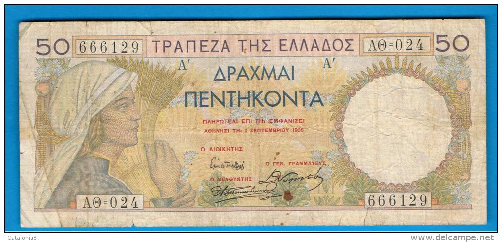 GRECIA - 50 Drachma 1935  P-104 - Griekenland