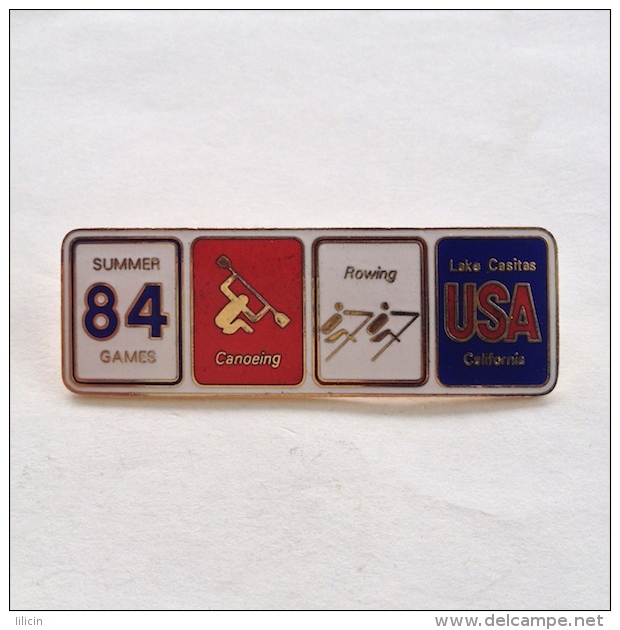 Badge Pin ZN000328 - Rowing / Kayak / Canoe USA California Lake Casitas Olympic (Olimpique) 1984 - Kano