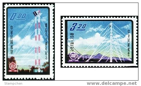 Taiwan 1961 80th Anni. Of Telecommunication Stamps Microwave Telecom - Ungebraucht
