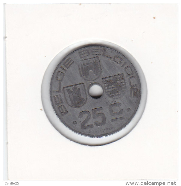 25 CENTIMES  Léopold III 1943 FL/FR - 25 Cent