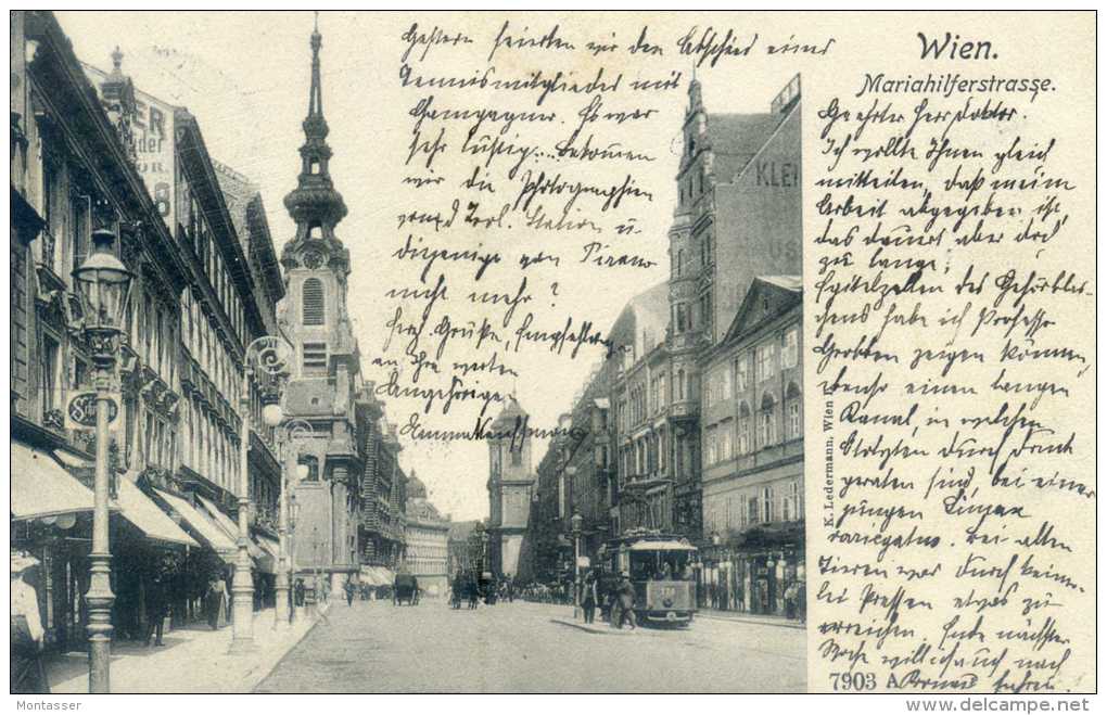 WIEN-VIENNA. Mariahilferstrasse. TRAM. Posted C/fr. For TRIEST 1906. - Vienna Center