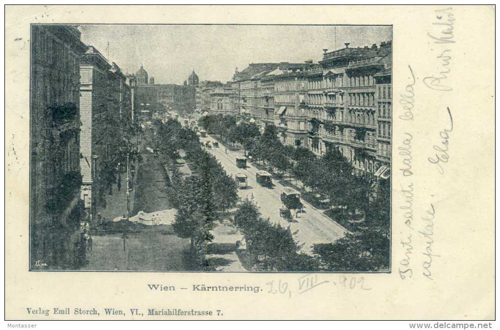 WIEN-VIENNA. Karntnerring. Tram. Posted C/fr. For TRIESTE 1902. - Ringstrasse