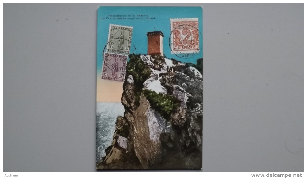 San Marino 32/3 Und 34 Maximumkarte MK/MC, TS 8.12.1923 - Storia Postale