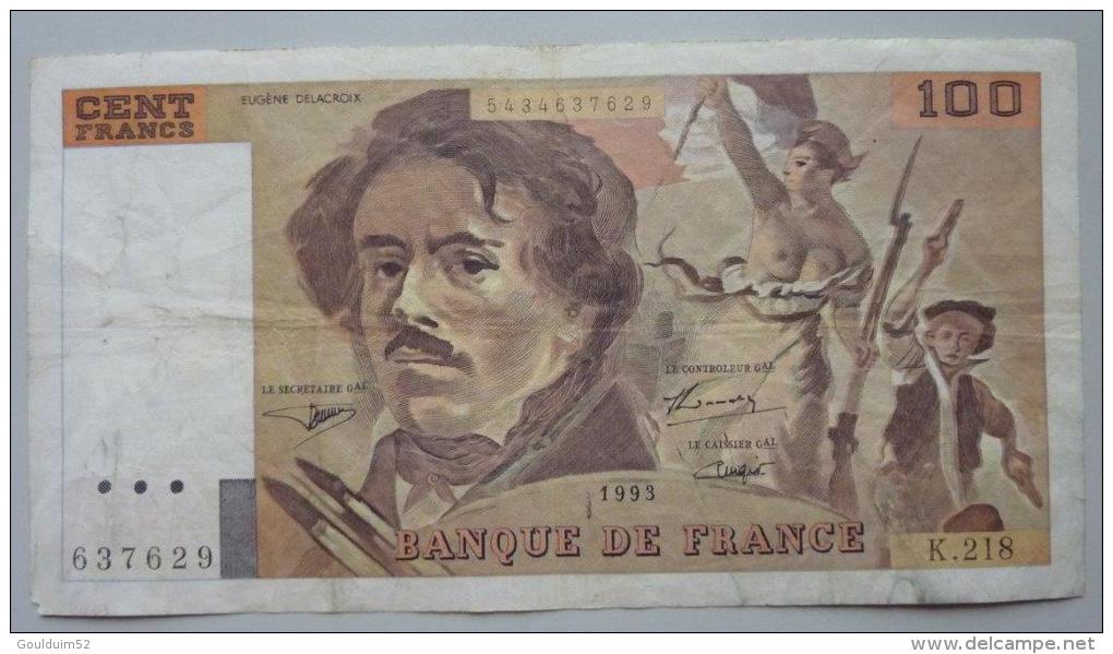 100 Francs Delacroix  1993   Alphabet  K.218 - 100 F 1978-1995 ''Delacroix''