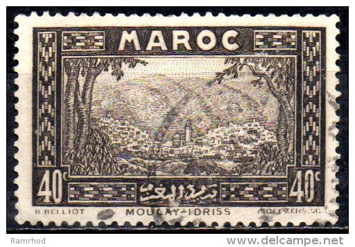 FRENCH MOROCCO 1933 Moulay Idriss - 40c. - Sepia  FU - Usati