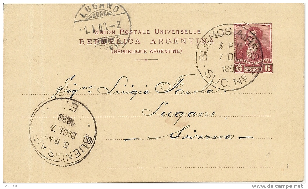 1899 Ganzsache Gelaufen In Die Schweiz - Postal Stationery