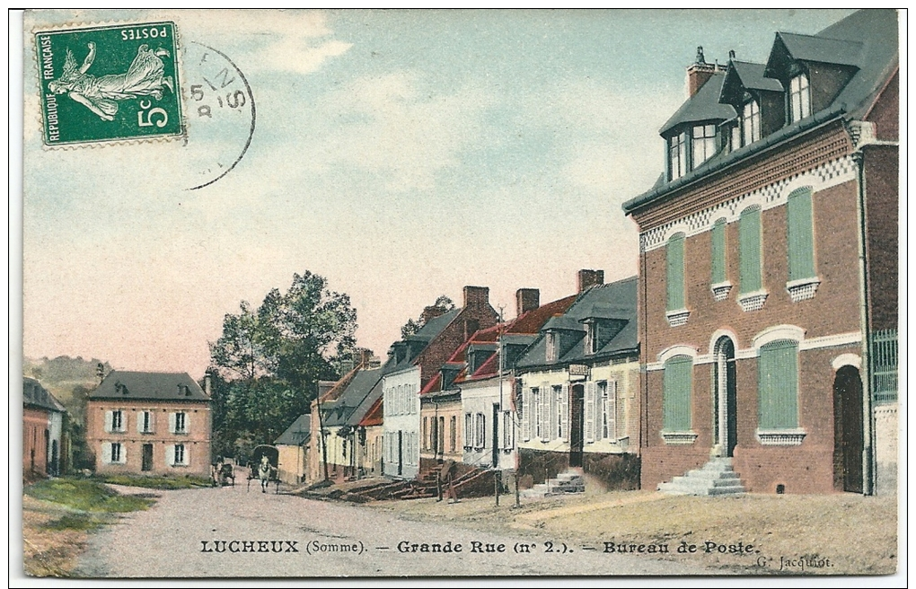 Cpa Lucheux -Grande Rue (N°2)  / Bureau De Poste . - Lucheux