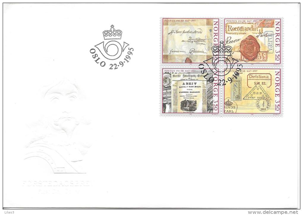 2 Lettre FDC Les Service De La Poste Timbres N° 1146 à 1153 En 2 Blocs De 4 - FDC