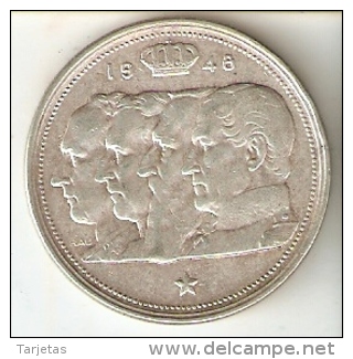 MONEDA DE PLATA DE BELGICA DE 100 FRANCOS DEL AÑO 1948  (COIN) SILVER-ARGENT - 100 Francs