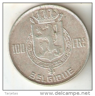 MONEDA DE PLATA DE BELGICA DE 100 FRANCOS DEL AÑO 1948  (COIN) SILVER-ARGENT - 100 Francs