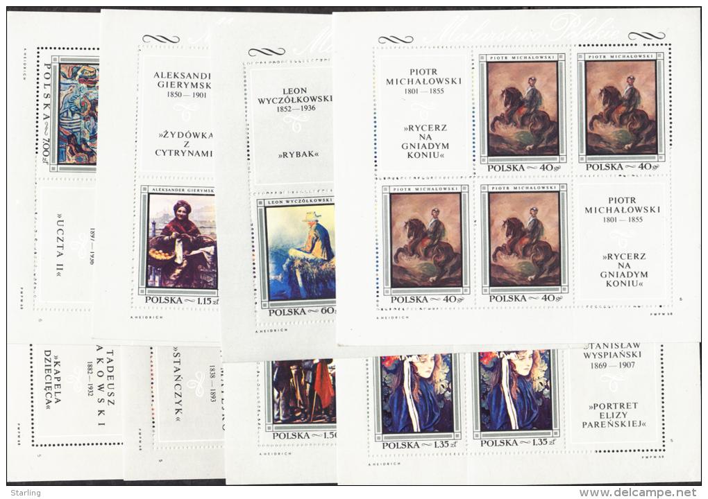 Poland 1968 Mi# 1864-1871 Klb Art Painting 8 Sheets MNH * * - Unused Stamps