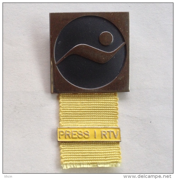 Badge / Pin ZN000332 - Swimming Yugoslavia Beograd (Belgrade) World Championship 1973 PRESS I RTV - Swimming