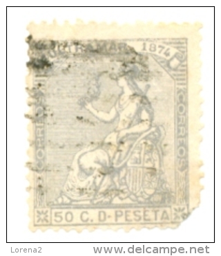 1u-136. Sello España Usado. Edifil Nº 136. Alegoria De España 8falta Esquina) - Used Stamps